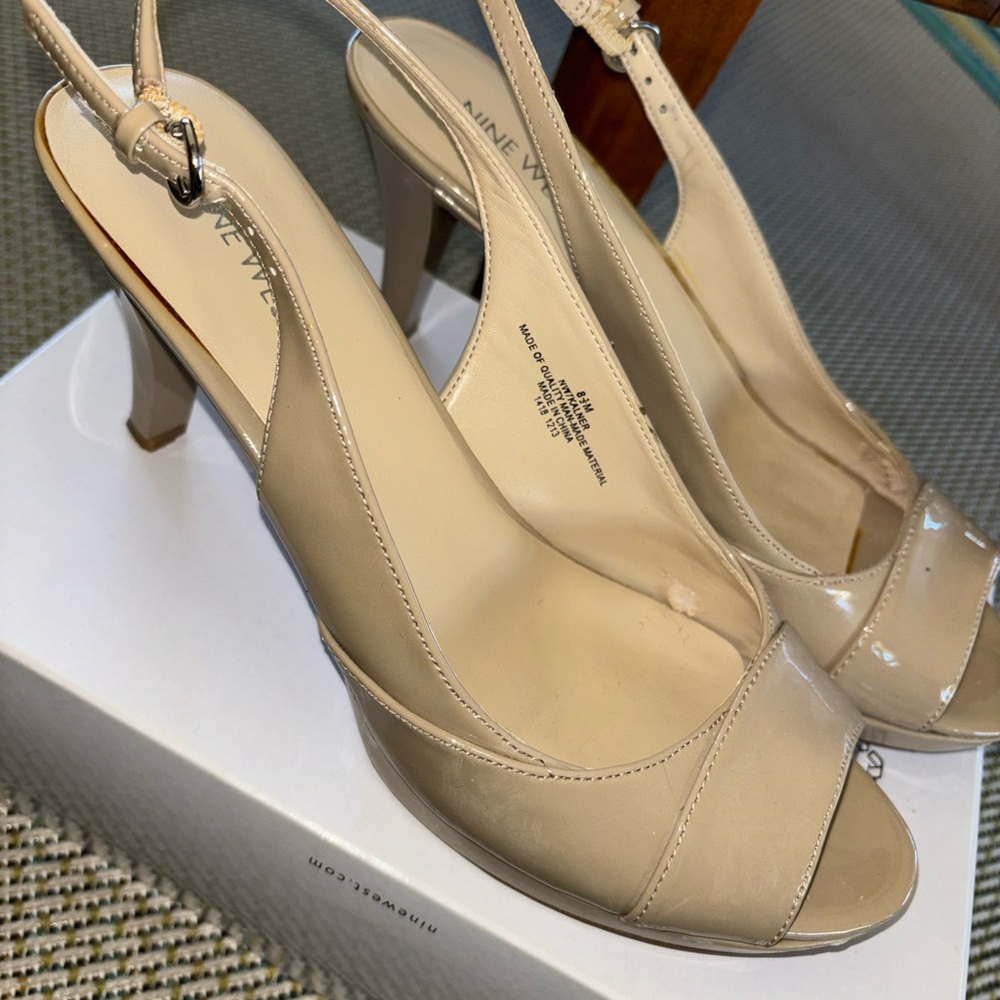 Nine West Women's Cream Slingback Heels